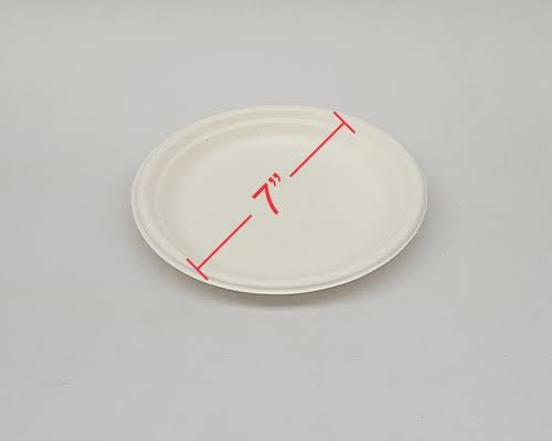 7 Inch Round Bagasse Plate
