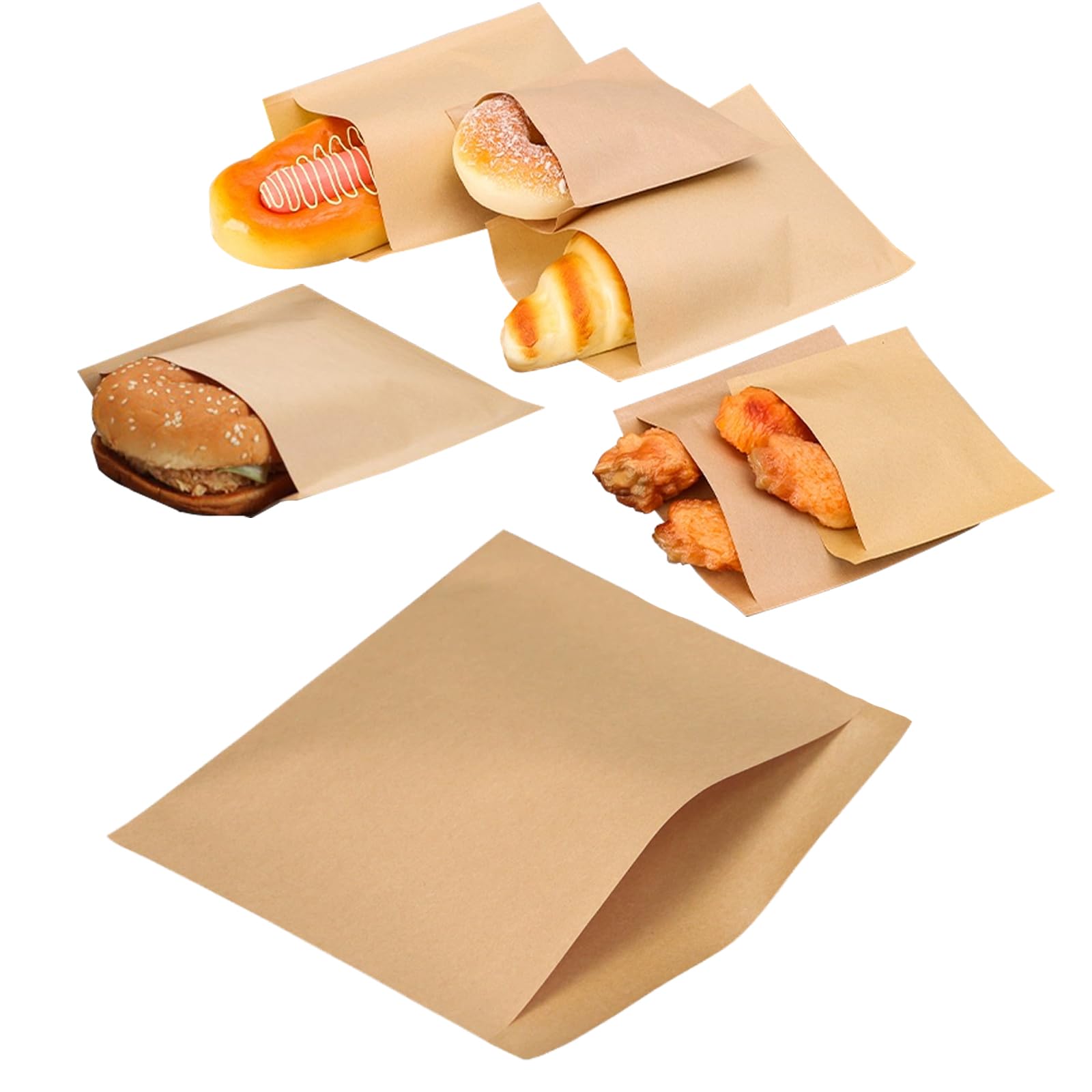 Greaseproof Kraft Paper Food Bag
