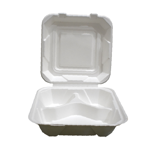 8x8 Inch 3-Comp Clamshell Box