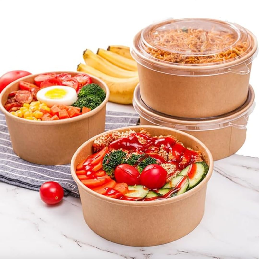 1000ml Large Kraft Salad Bowl