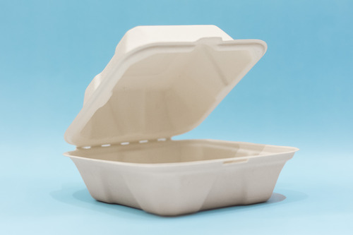 6x6 Inch Bagasse Clamshell Box