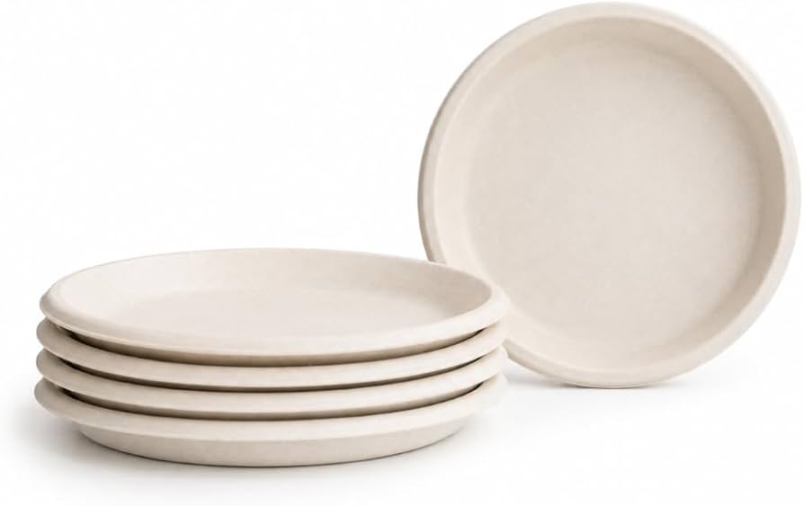 Disposal Sugarcane Bagasse Plates 6 inch