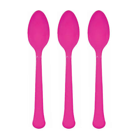 Tikki Pink Plastic Spoon