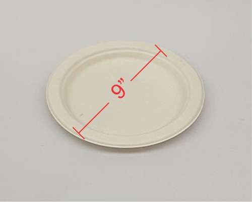 9 Inch Round Bagasse Disposable Plate