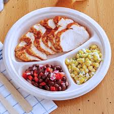 9 inch 3 Compartment Round Plate Bagasse