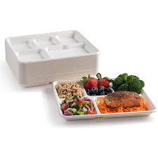 5 Compartment Sugarcane Bagasse Tray
