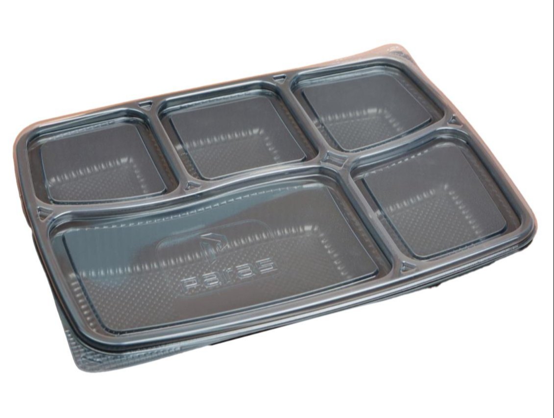 5 Compartment Plastic Meal Tray