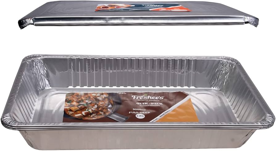 Full Deep (9000ml) Aluminum Foil Container With Lid