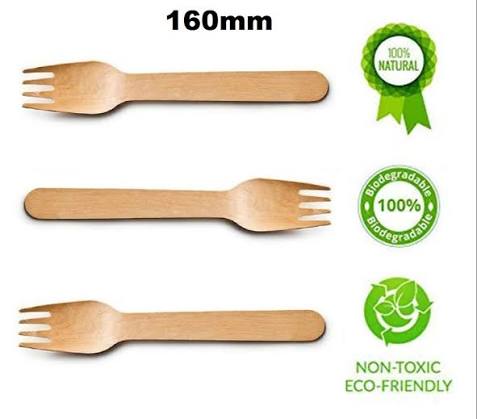160mm Disposable Wooden Fork