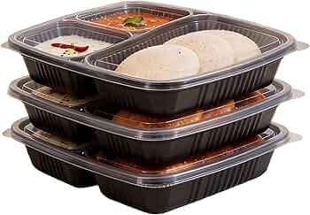 3 CP Disposable Food Tray With Lid