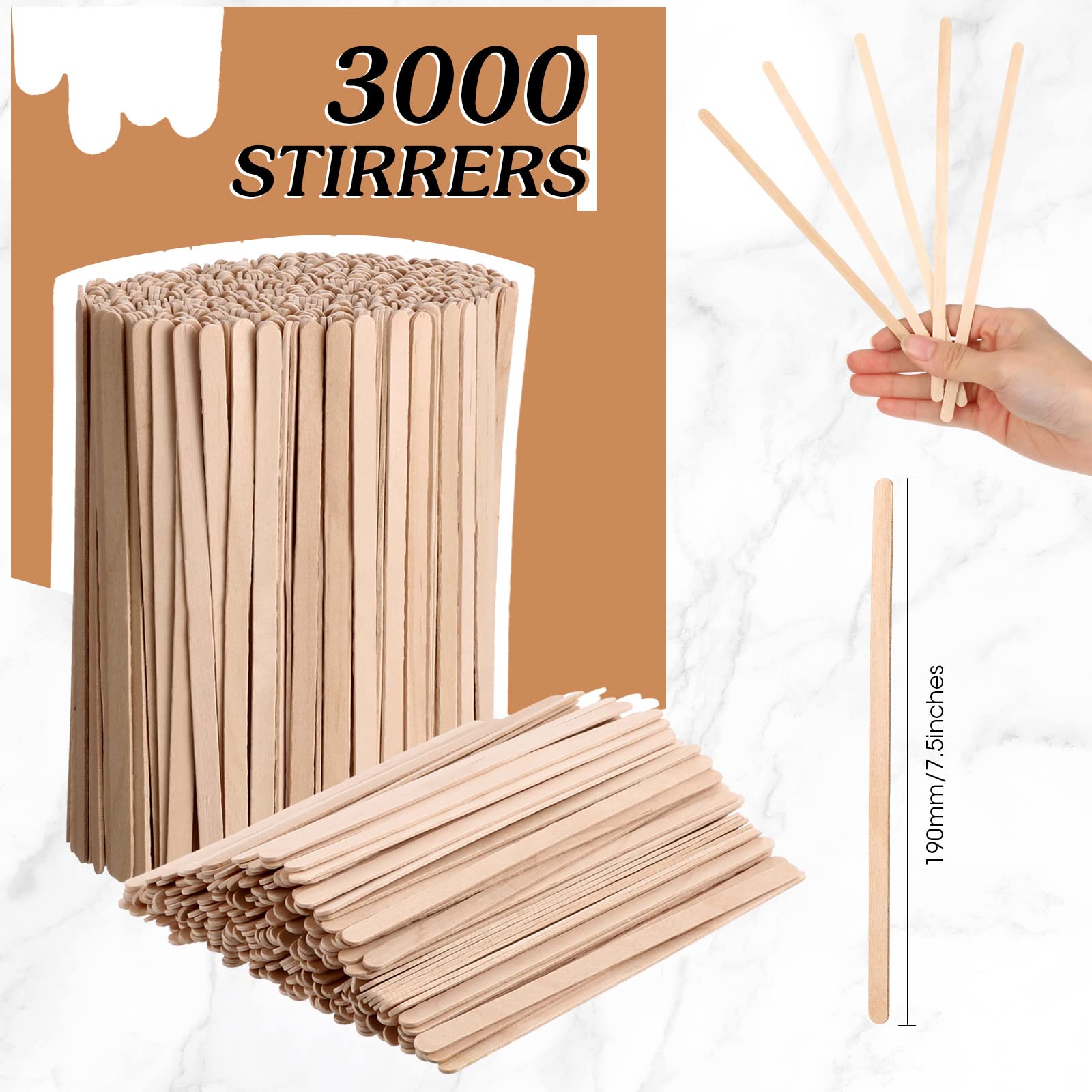 190mm Long Wooden Coffee Stirrer