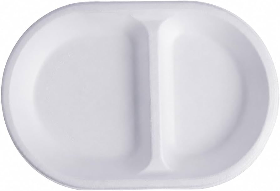 8 Inch Oval Bagasse Plate